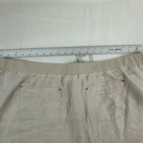 JM Collection Womens Beige Washable Linen pants size 20 Gently worn - Picture 3 of 6